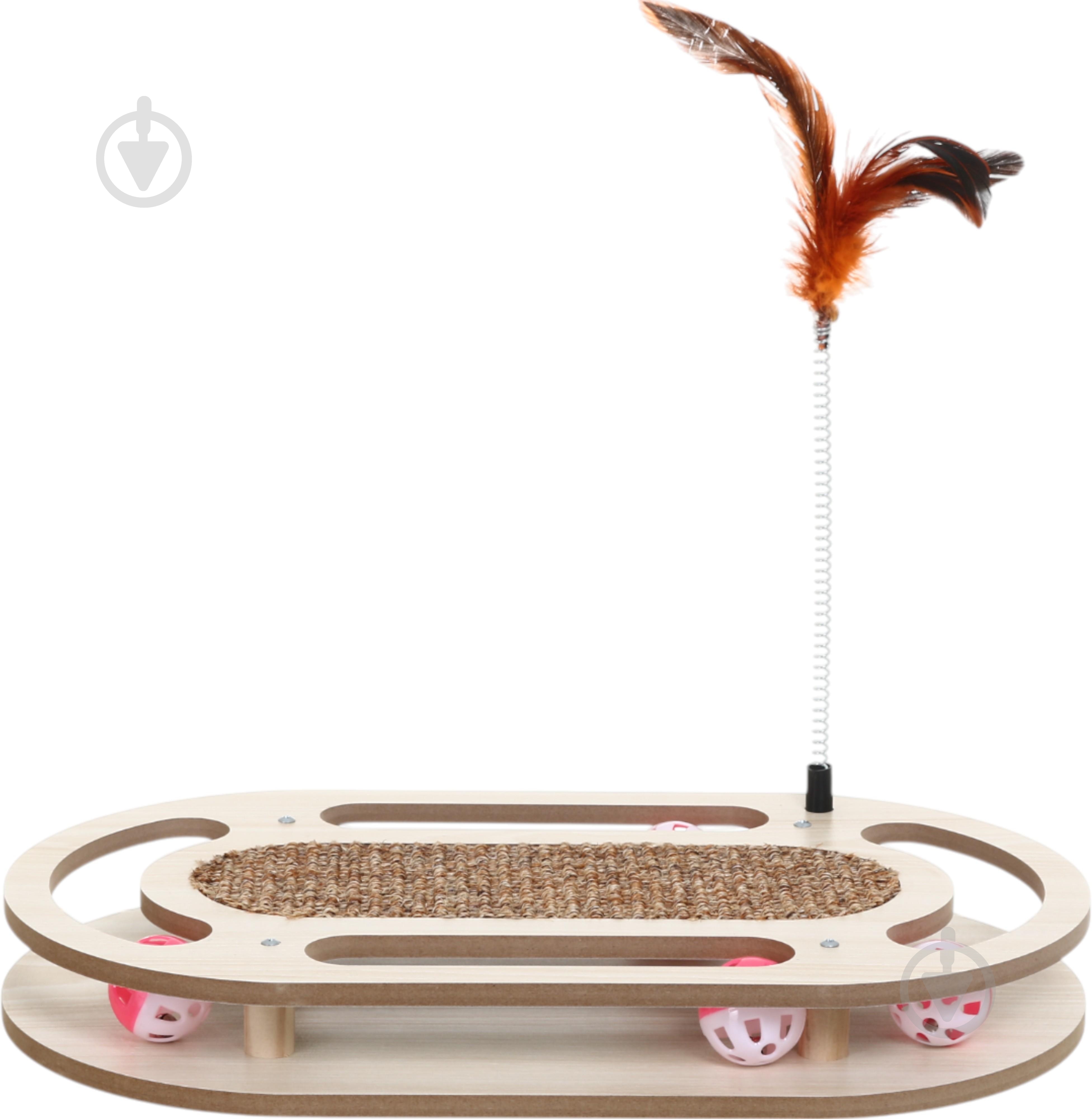 Кігтеточка Cats Collection з пір'ям і м'ячами (491014670) - фото 1 Кігтеточка Cats Collection з пір'ям і м'ячами (491014670) - фото 1