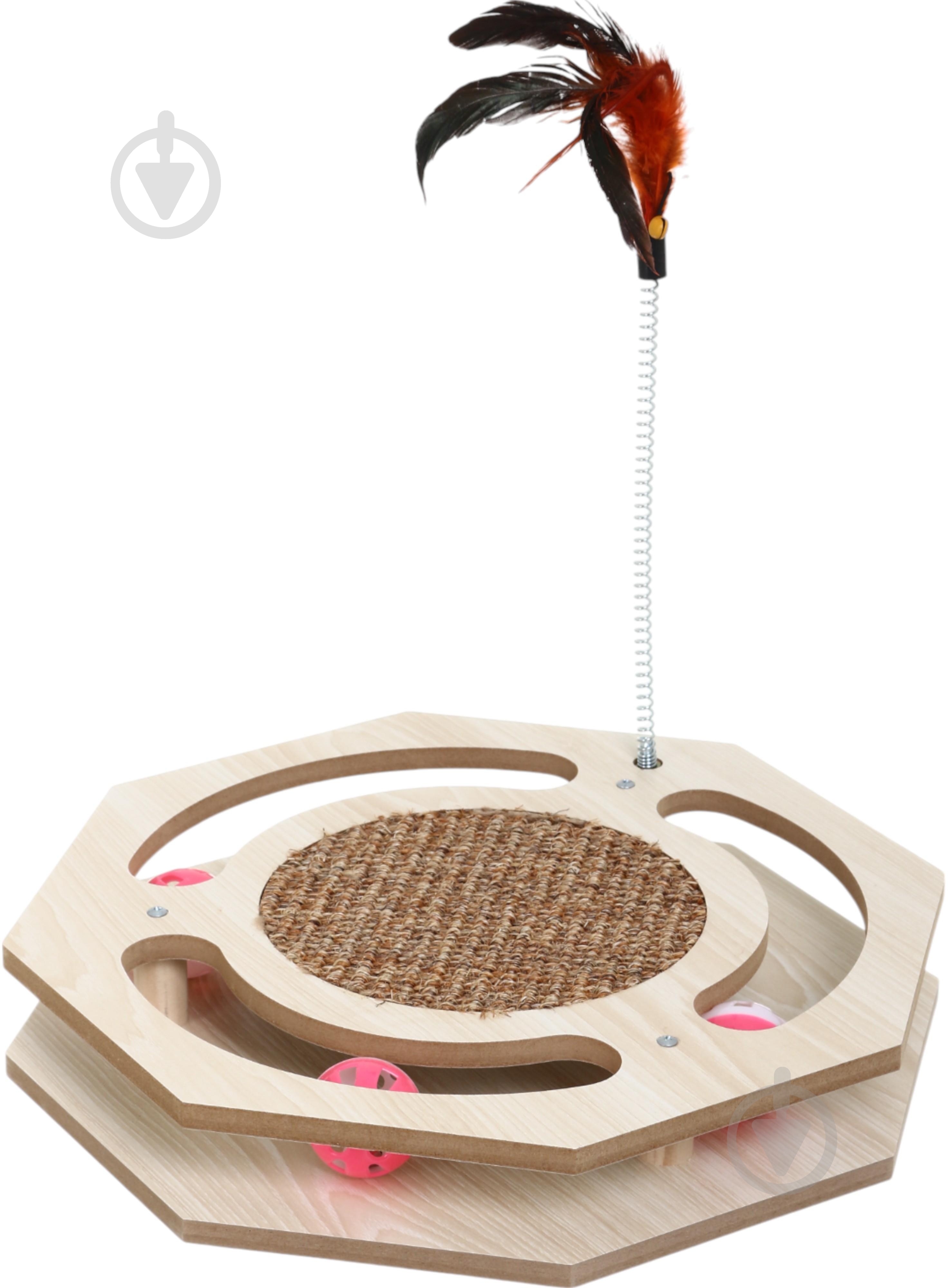 Кігтеточка Cats Collection з пір'ям і м'ячами (491014670) - фото 6 Кігтеточка Cats Collection з пір'ям і м'ячами (491014670) - фото 6