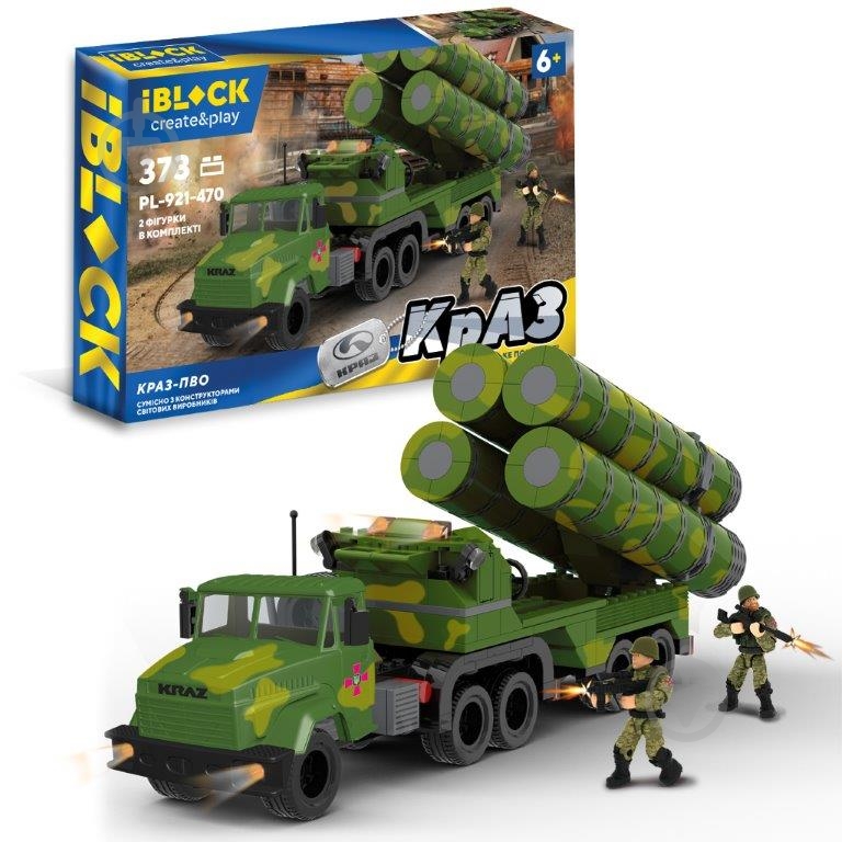 Игрушка-конструктор Iblock Армия КрАЗ ПВО PL-921-470 - фото 1