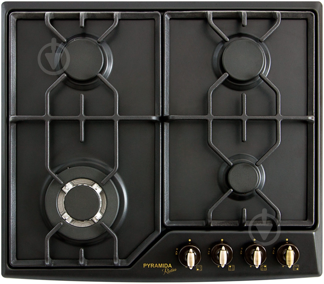 Варочная поверхность газовая Pyramida PFE 641 BLACK RUSTICO - фото 1