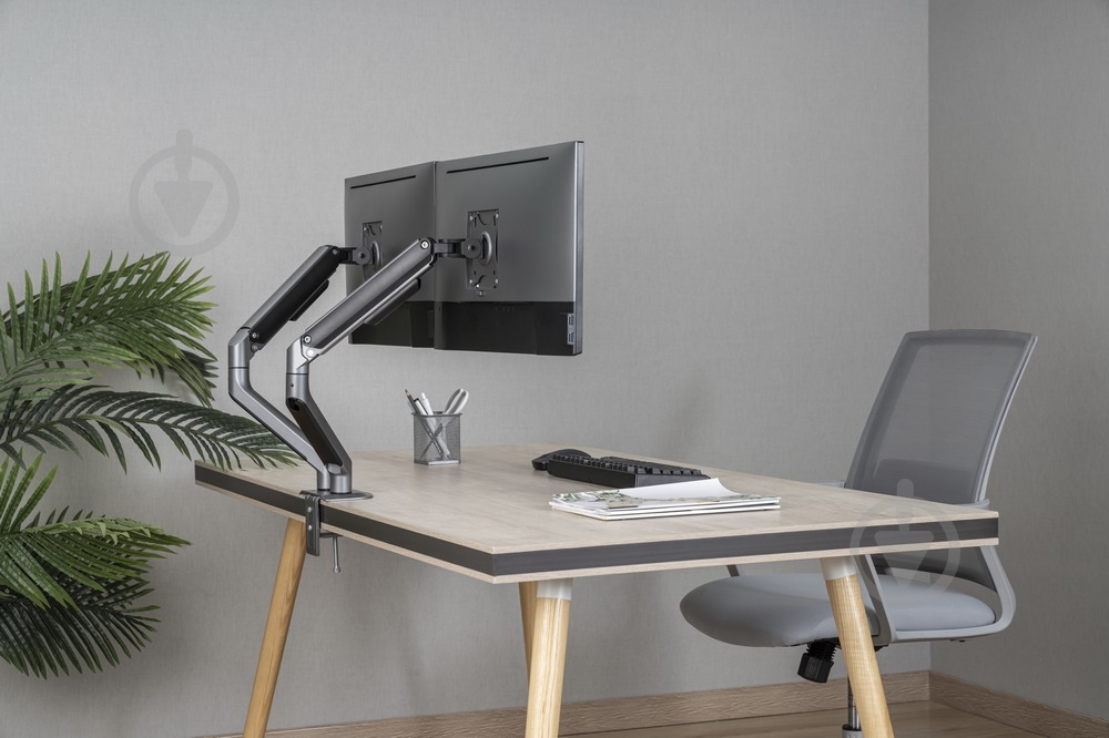 Кронштейн Gembird MA-DA2-05, для 2 мониторов 17-32" (2-9 кг) поворотно-наклонные 17"-32" черный - фото 8