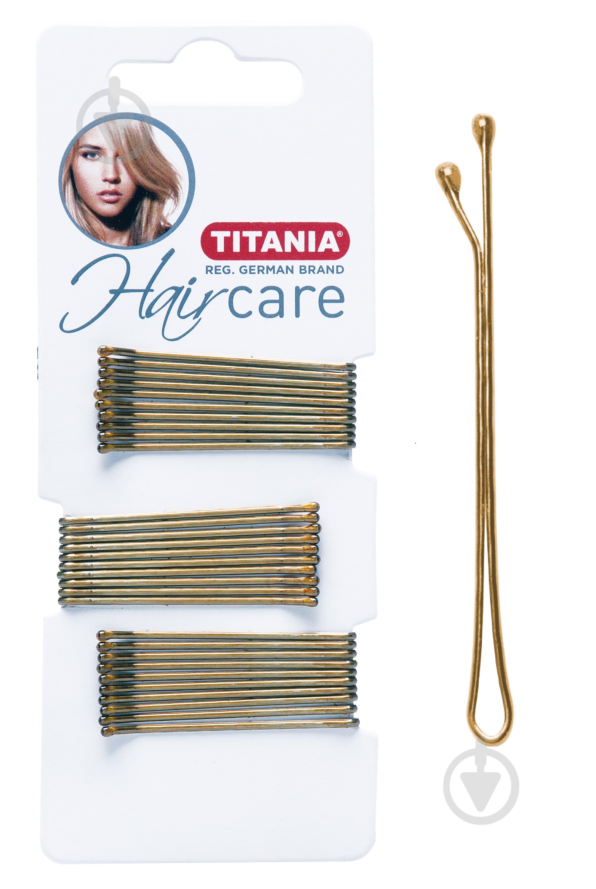 Заколки для волос TITANIA золотистые 5 см 8061/А 30 шт. - фото 1