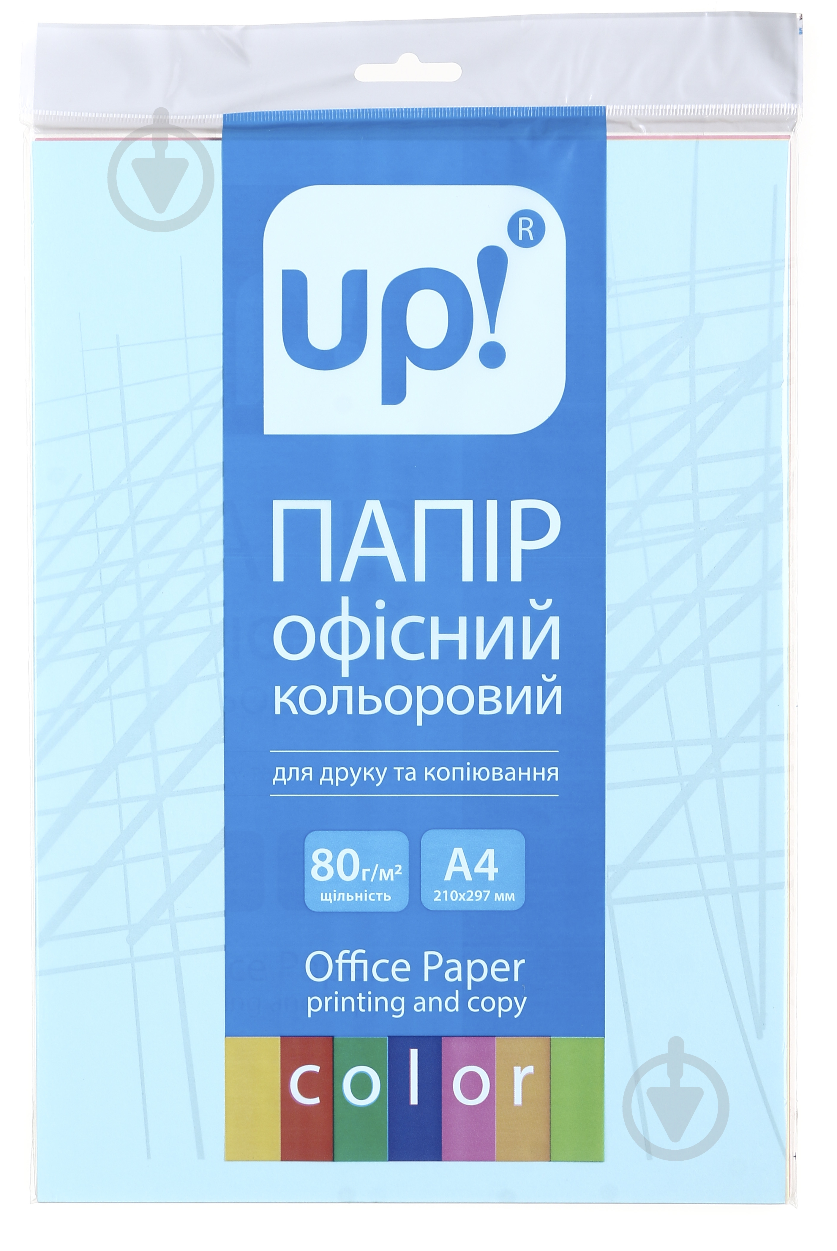 Бумага офисная цветная UP! (Underprice) A4 80 г/м микс пастель 50 листов - фото 1