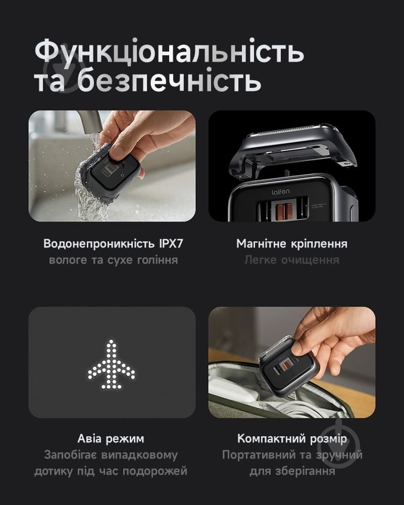 Электробритва Laifen P3 Pro Silver (1ER91-A-XX-SI-001) - фото 5