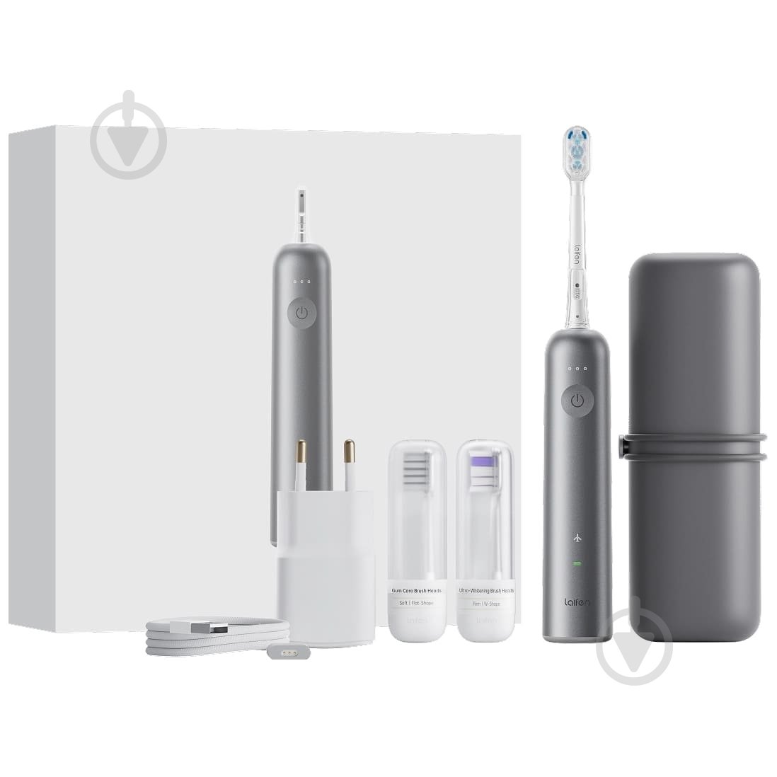 Электрическая зубная щетка Laifen Wave набор с кейсом (1TB91-L-EU-DG-001) Aluminum grey - фото 1 Электрическая зубная щетка Laifen Wave набор с кейсом (1TB91-L-EU-DG-001) Aluminum grey - фото 1