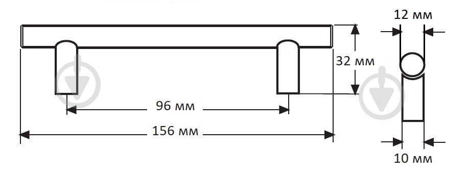 Мебельная ручка рейлинговая DC DR 11/096 SS BLK монолит 96 мм черный - фото 3
