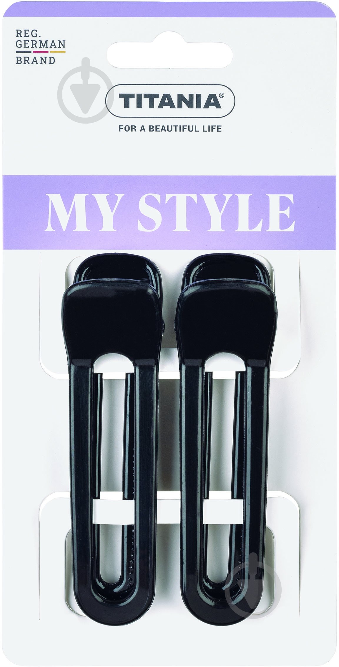 Зажим для волос TITANIA 8,5см 2шт черн. - фото 3