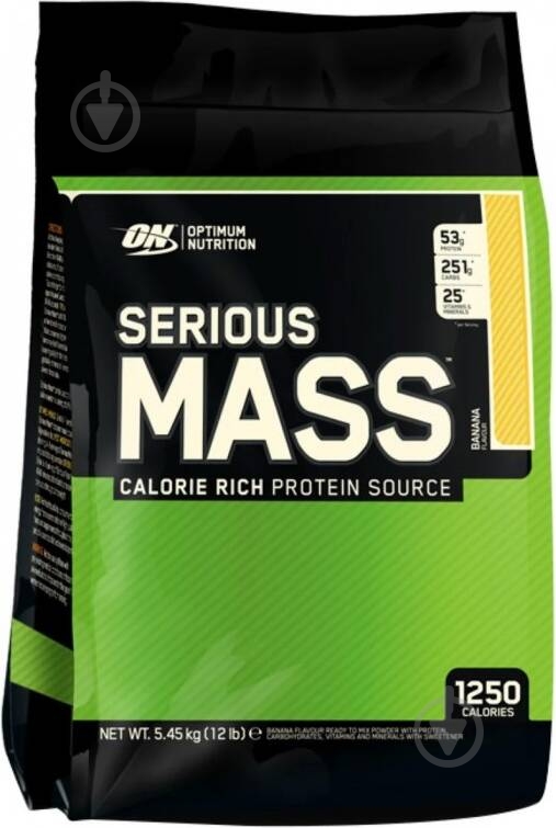 Гейнер Serious Mass Optimum Nutrition Банан 5,4 кг - фото 1
