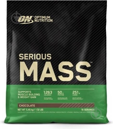 Гейнер Serious Mass Optimum Nutrition Клубника 5,4 кг - фото 1