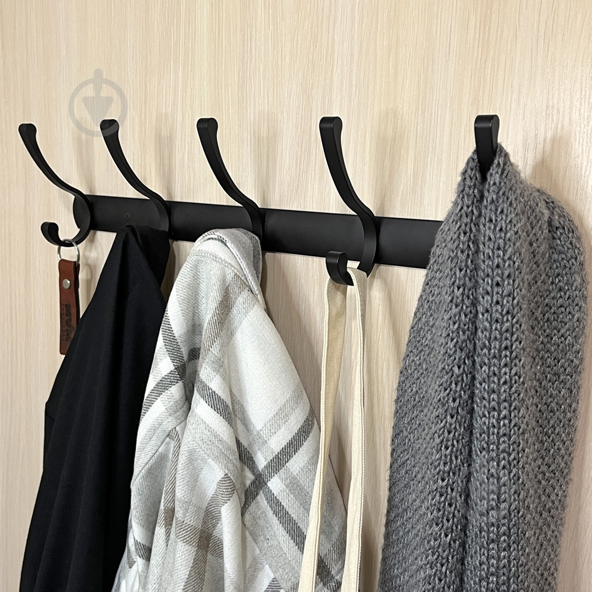 Вешалка с крючками MVM HA-03/5 black - фото 7