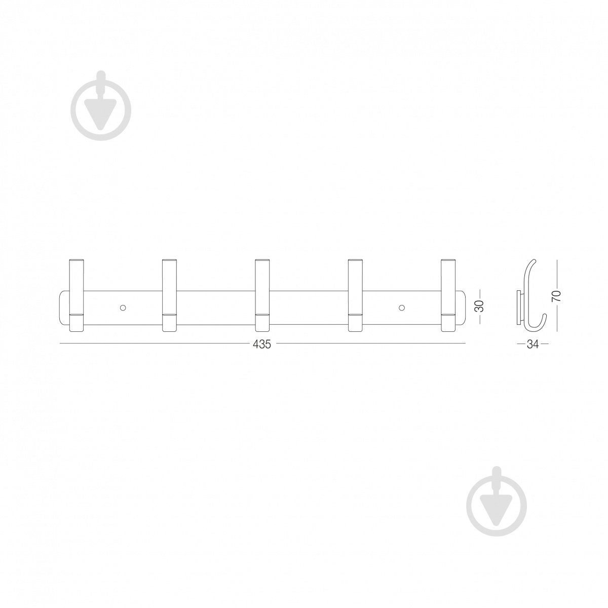 Вешалка с крючками MVM HA-04/5 black - фото 10 Вешалка с крючками MVM HA-04/5 black - фото 10