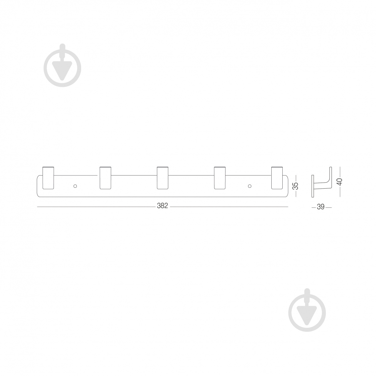 Вешалка с крючками MVM HA-05/5 black - фото 11