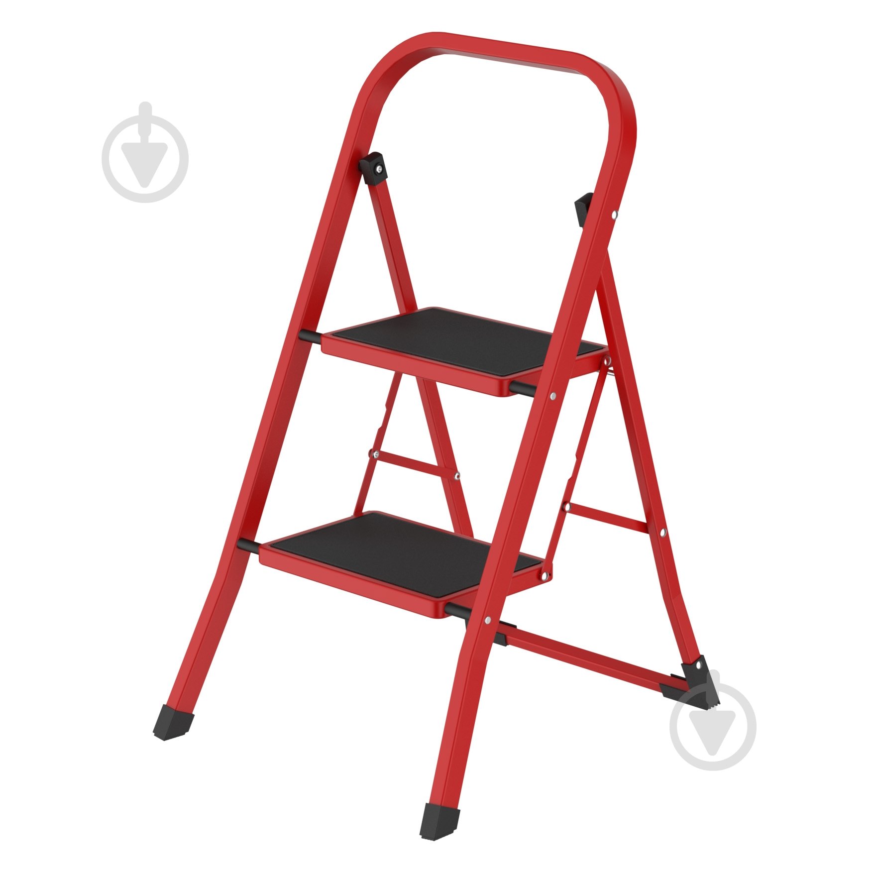 Драбина-стрем’янка 2 сходинки з резиновим покриттям червона - фото 1 Драбина-стрем’янка 2 сходинки з резиновим покриттям червона - фото 1