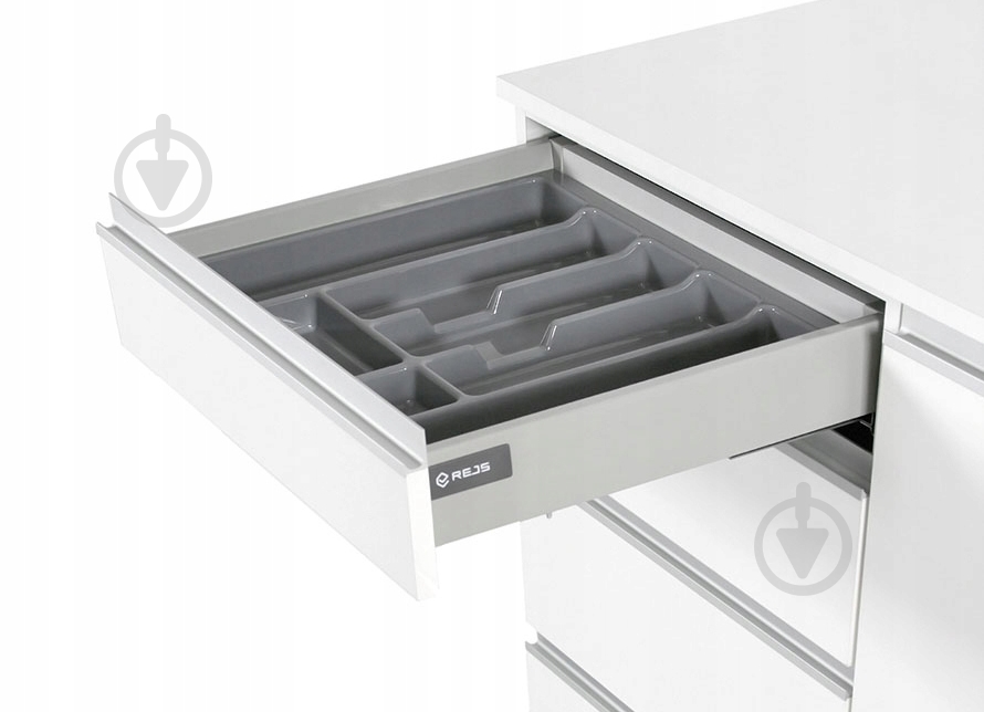 Лоток для столовых приборов Rejs UNI 430x430x45 мм фасад 500 мм пластиковый серый ТЕ13.2503.05.036 - фото 4 Лоток для столовых приборов Rejs UNI 430x430x45 мм фасад 500 мм пластиковый серый ТЕ13.2503.05.036 - фото 4