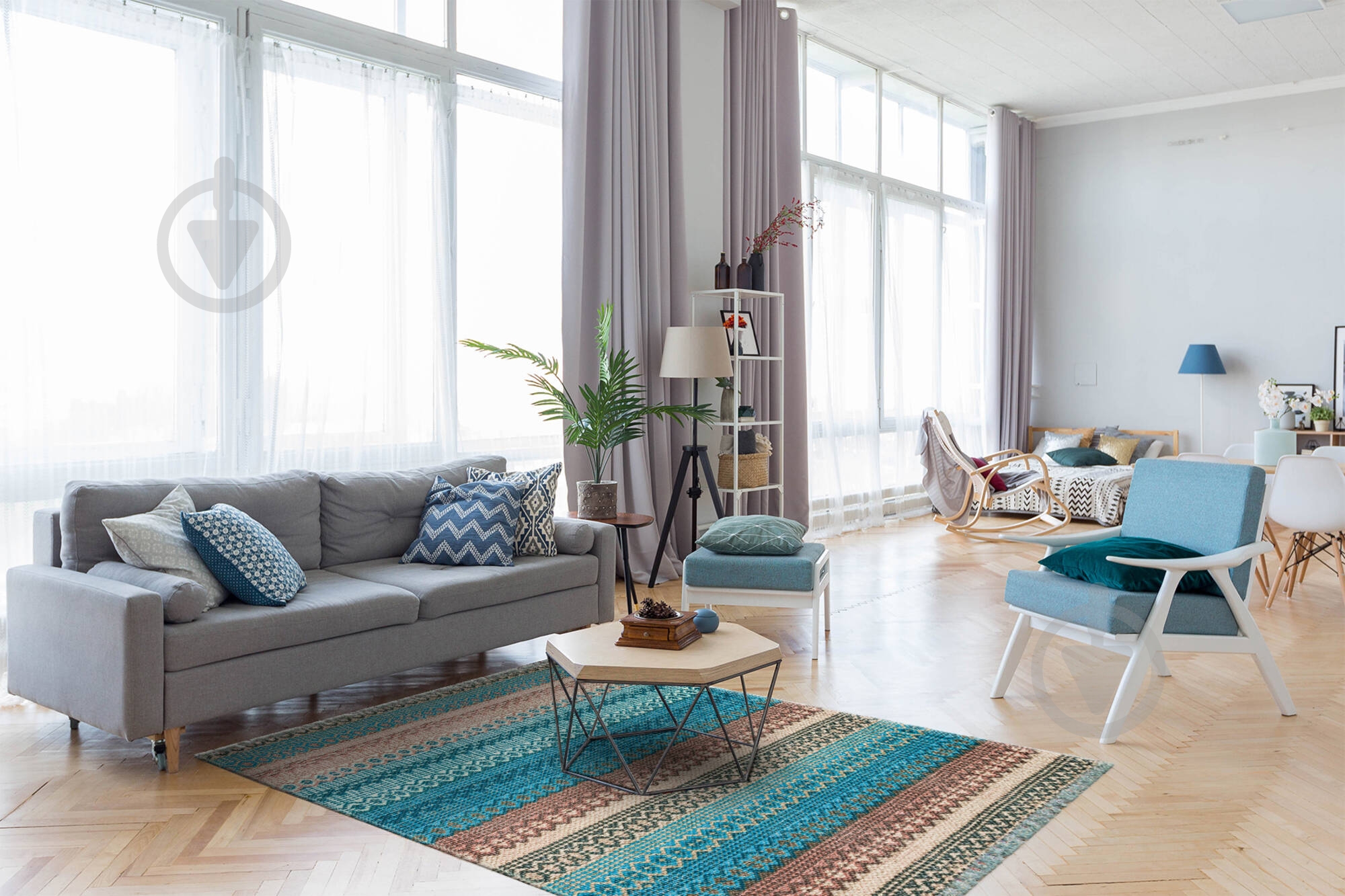 Ковер Ekohali Bodrum BD 04 Blue 150х230 см двусторонний - фото 8 Ковер Ekohali Bodrum BD 04 Blue 150х230 см двусторонний - фото 8
