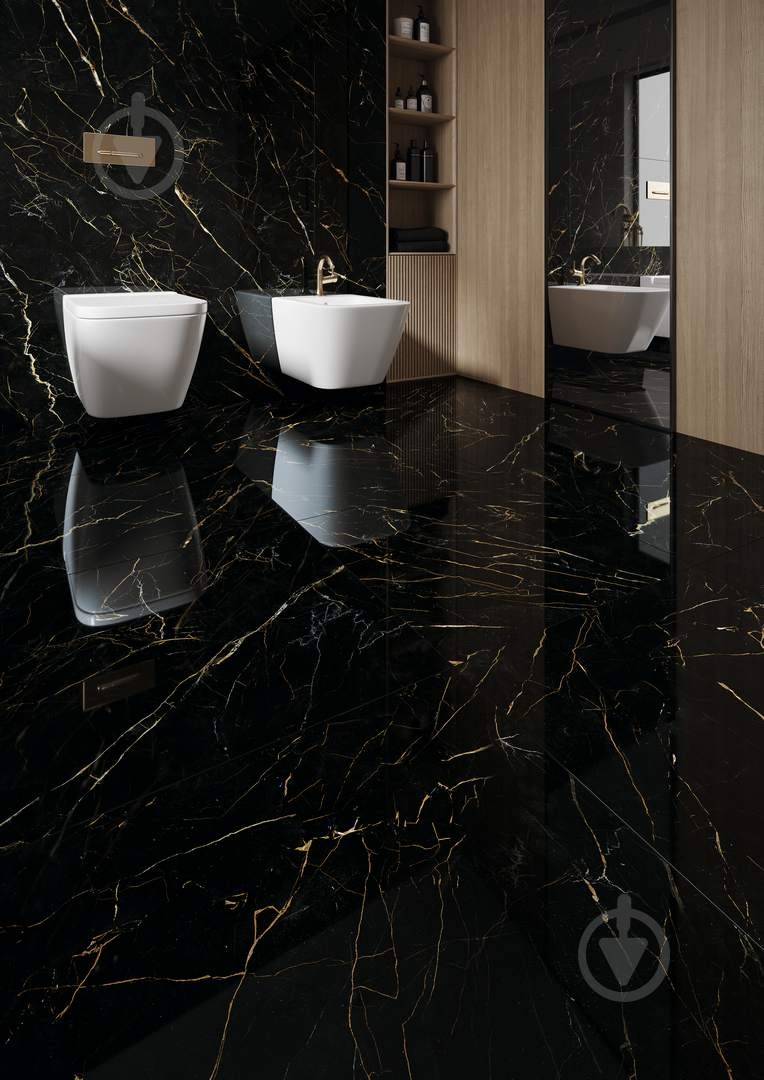 Плитка Ceramika Paradyz U126 black rekt pol 119,8x279,8 см - фото 3