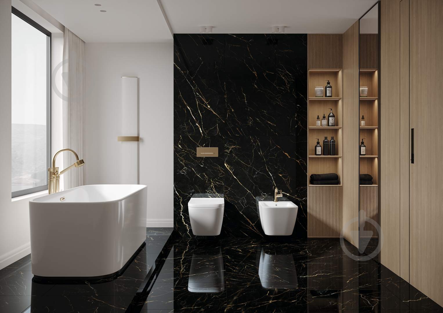 Плитка Ceramika Paradyz U126 black rekt pol 119,8x279,8 см - фото 4