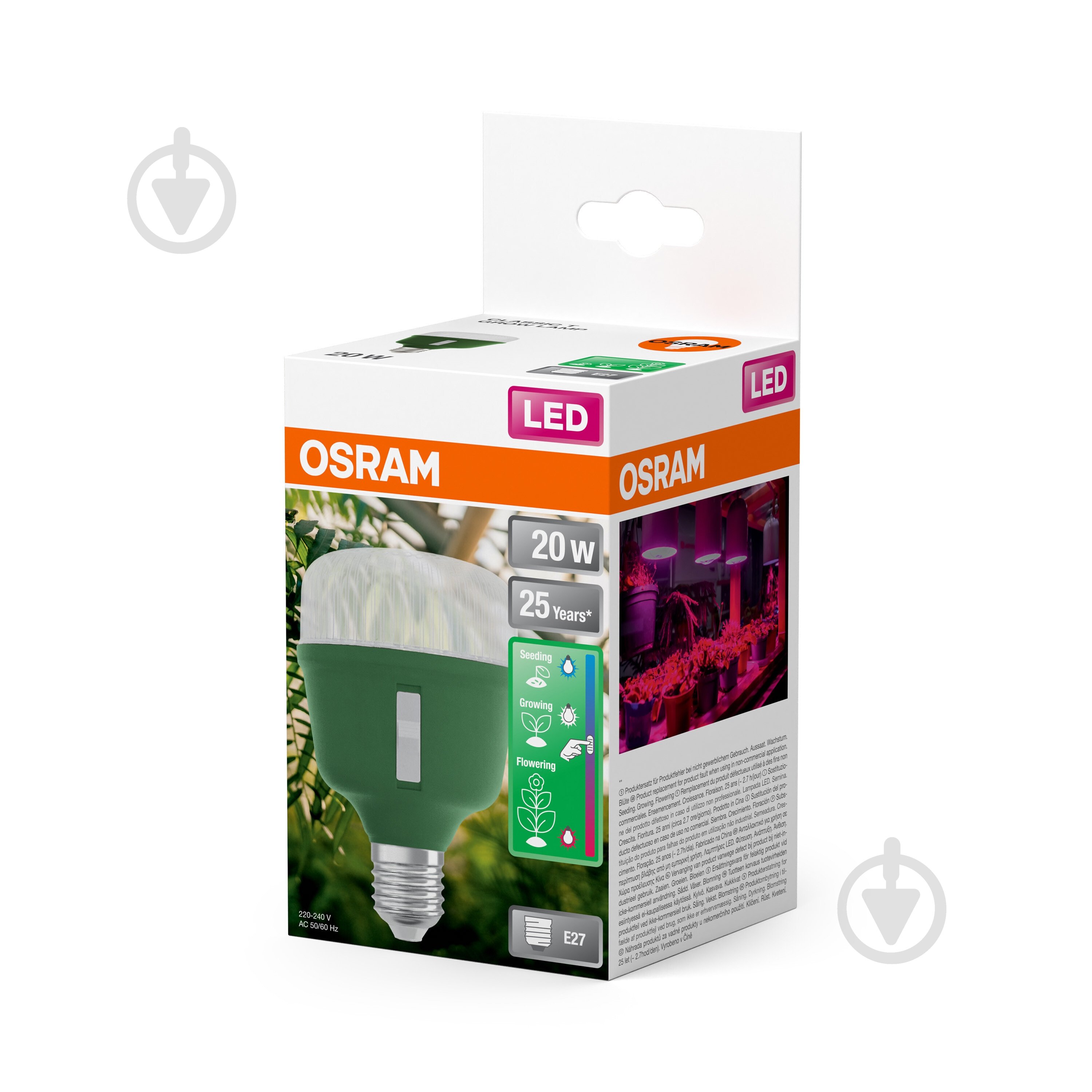 Лампа світлодіодна для росту рослин Osram Star Grow 20 Вт E27 220 В матова (T80 GROW 20W) - фото 9