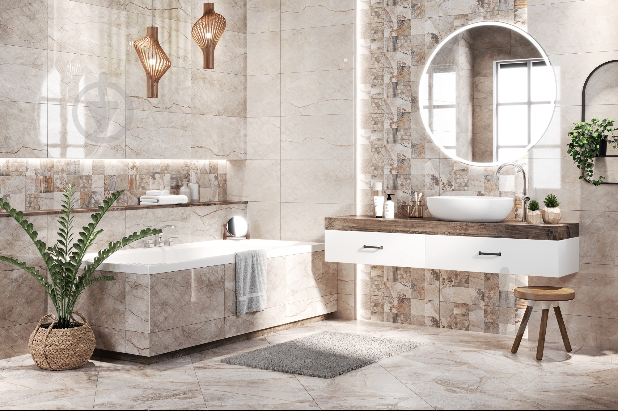 Декор Armina Patchwork W\DEC M NR Glossy 30,8x60,8 см - фото 7