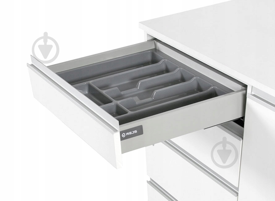Лоток для столових приборів Rejs UNI 830x430x45 мм фасад 900 мм пластиковий сірий TE13.0206.05.036 - фото 4