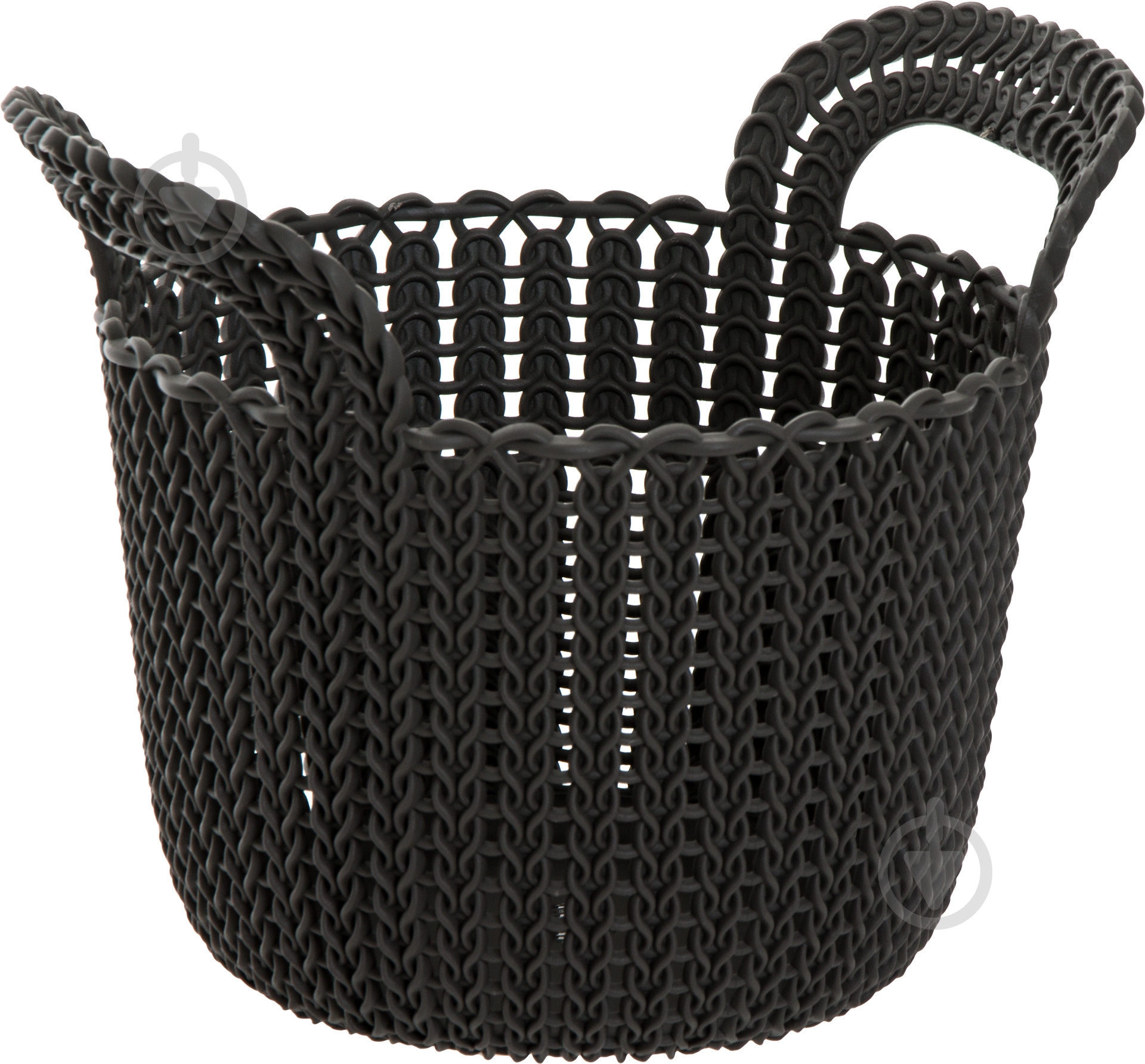 Кошик для зберігання пластиковий Curver 226398 Knit XS круглий коричневий 190x190x230 мм - фото 1