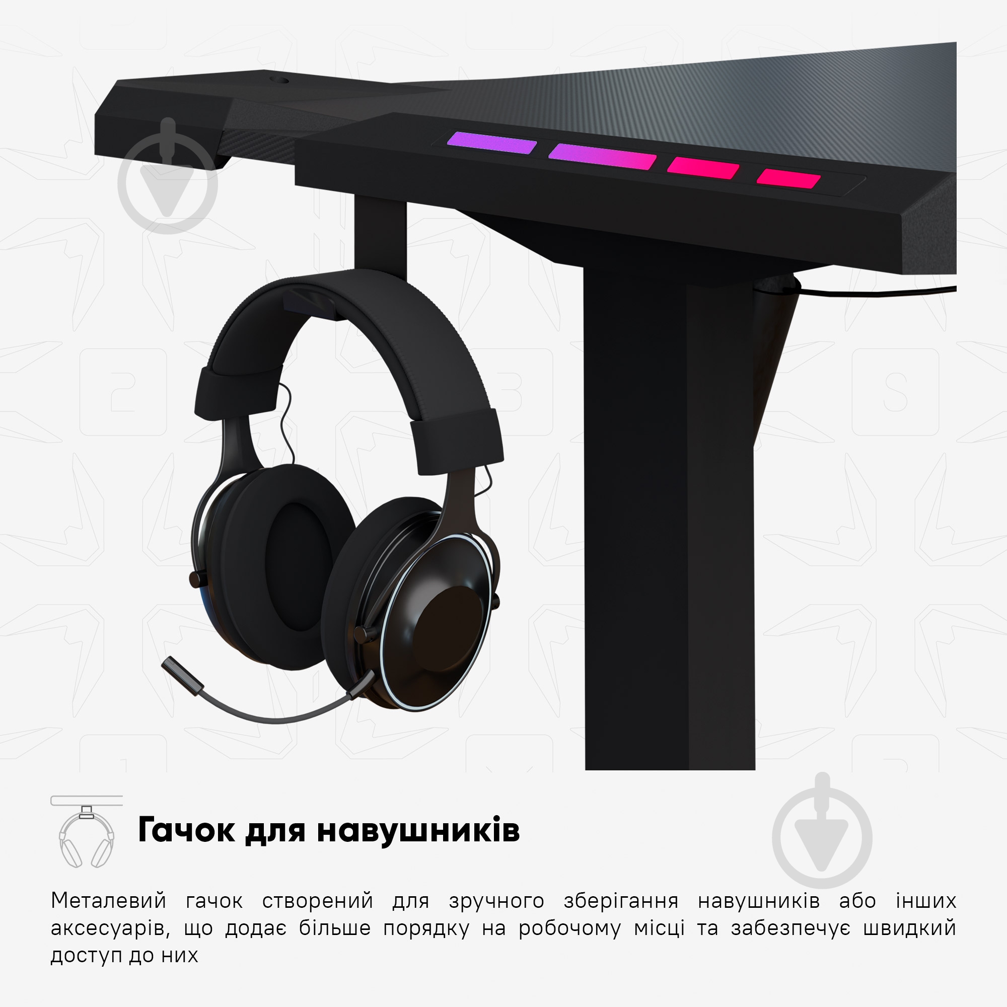 Стол компьютерный Mealux PowerDesk Carbon RGB - фото 14