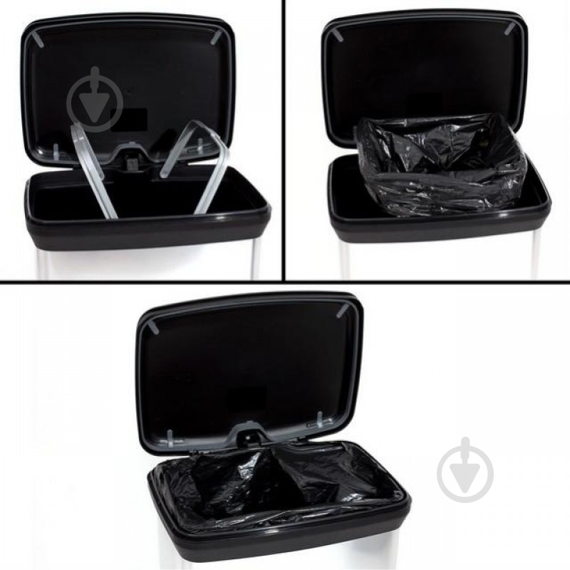 Контейнер для мусора Curver DECO BIN 50 л серебряный 204155 - фото 7