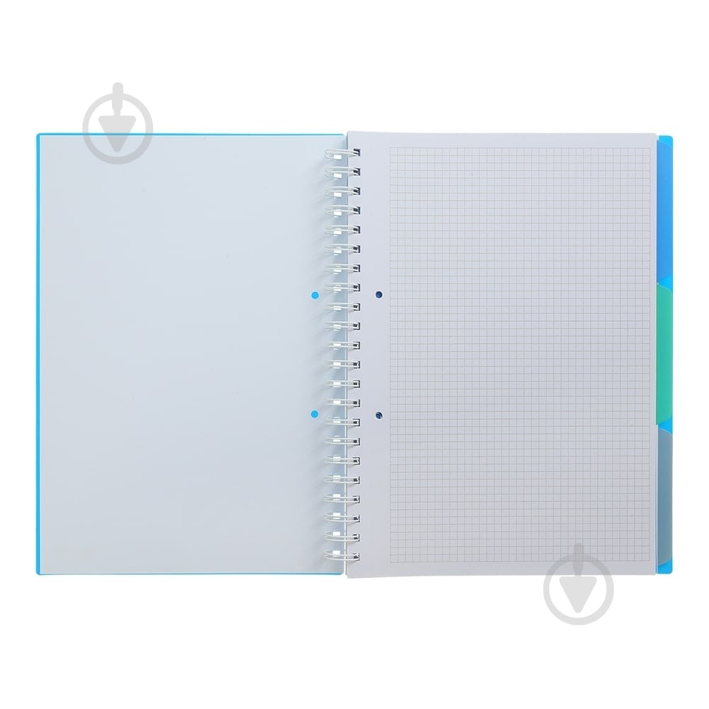 Зошит на пружині Buromax BRIGHT А4 (210x297) 120 арк. клітинка 3 розділювачі синій - фото 2 Зошит на пружині Buromax BRIGHT А4 (210x297) 120 арк. клітинка 3 розділювачі синій - фото 2