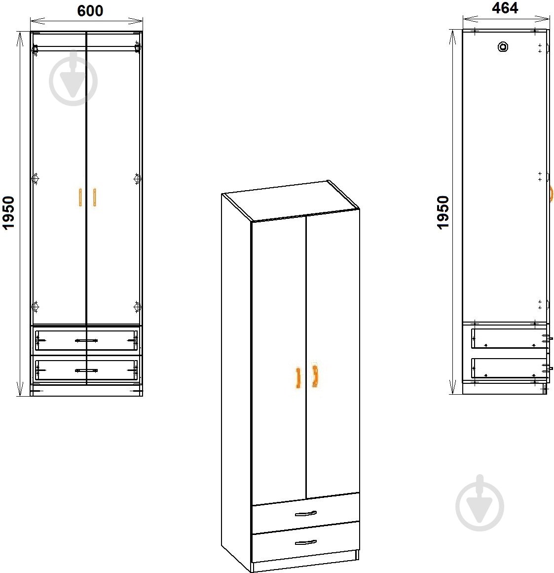 Шкаф Компанит 12 дуб комби - фото 2 Шкаф Компанит 12 дуб комби - фото 2