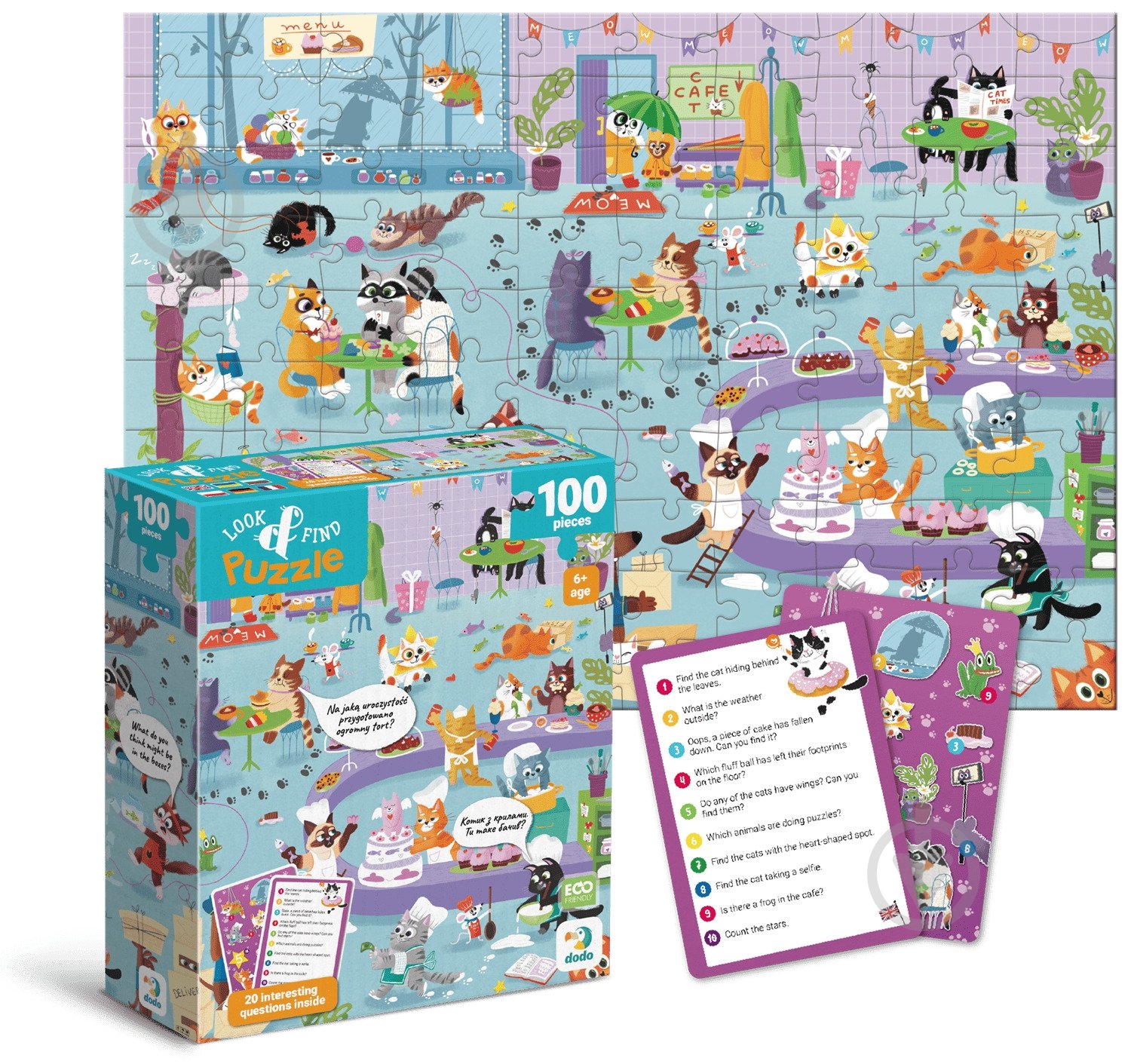 Гра-пазл DoDo Шукай та знаходь Котяче кафе, 100 елементів 300667 - фото 2 Гра-пазл DoDo Шукай та знаходь Котяче кафе, 100 елементів 300667 - фото 2