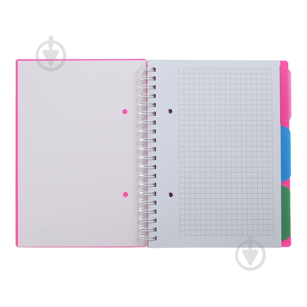 Тетрадь на пружине Buromax BRIGHT В6 (128x182) 100 лист. клетка 3 разделителя розовая - фото 2 Тетрадь на пружине Buromax BRIGHT В6 (128x182) 100 лист. клетка 3 разделителя розовая - фото 2