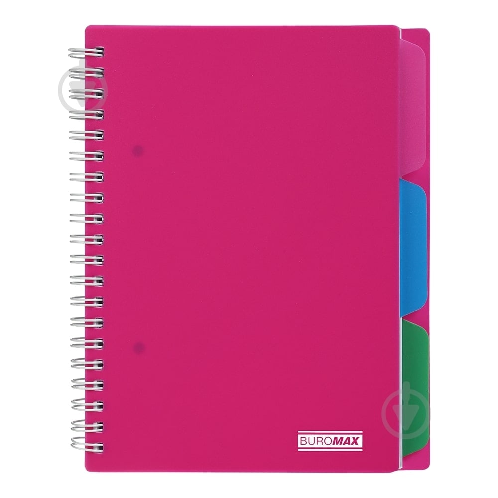 Тетрадь на пружине Buromax BRIGHT В6 (128x182) 100 лист. клетка 3 разделителя розовая - фото 1 Тетрадь на пружине Buromax BRIGHT В6 (128x182) 100 лист. клетка 3 разделителя розовая - фото 1
