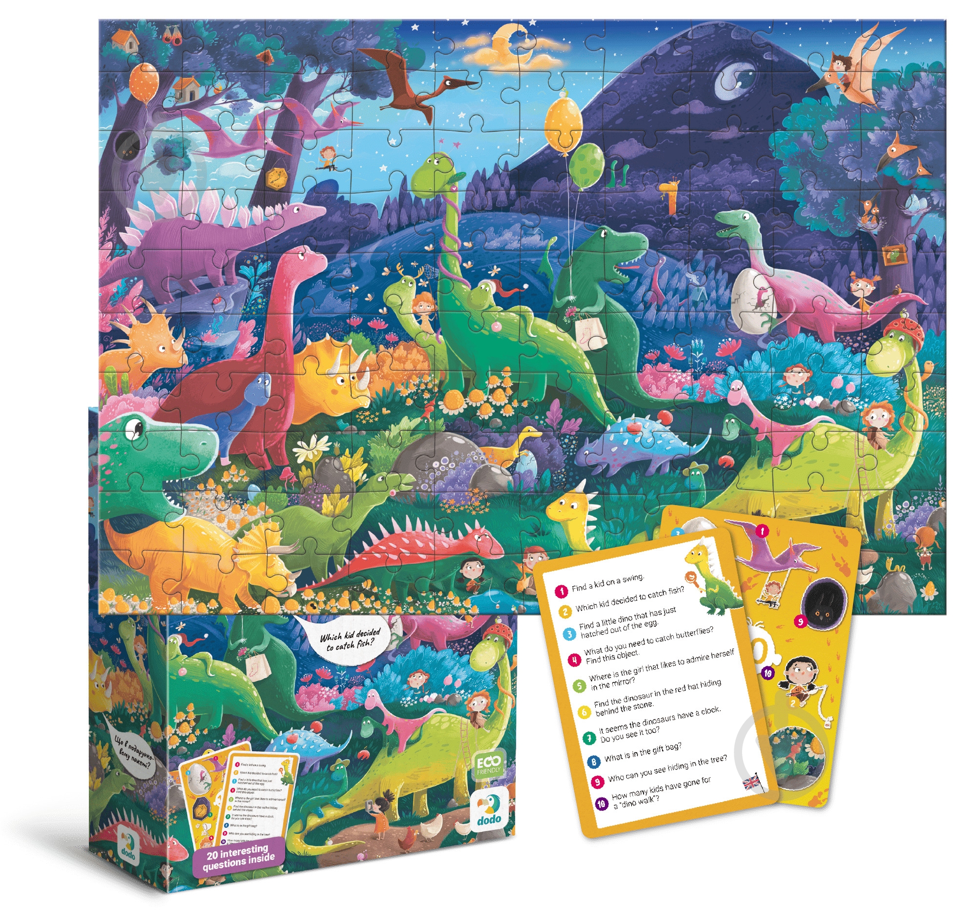 Гра-пазл DoDo Шукай та знаходь Країна динозаврів, 100 елементів 300669 - фото 2