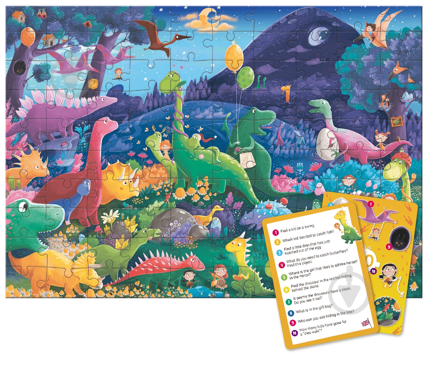 Гра-пазл DoDo Шукай та знаходь Країна динозаврів, 100 елементів 300669 - фото 3