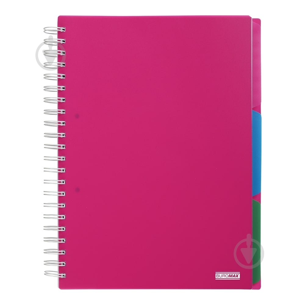 Тетрадь на пружине Buromax BRIGHT А4 (210x297) 120 лист. клетка 3 разделителя розовый BM.24345912-10 - фото 1 Тетрадь на пружине Buromax BRIGHT А4 (210x297) 120 лист. клетка 3 разделителя розовый BM.24345912-10 - фото 1