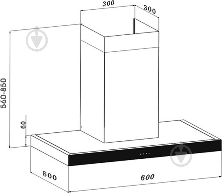 Витяжка Interline COLLIDER X/BL 60 E.S./2 - фото 7