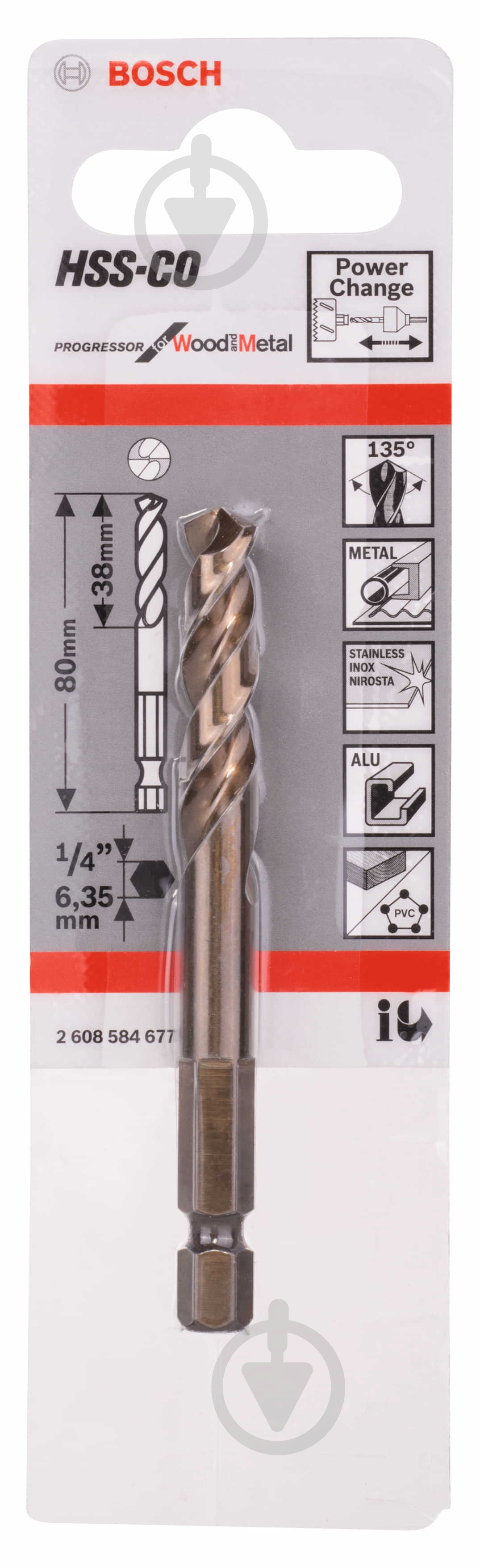 Сверло центрирующее Bosch HSS-CO Progressor 1,4 мм 2608584677 - фото 3