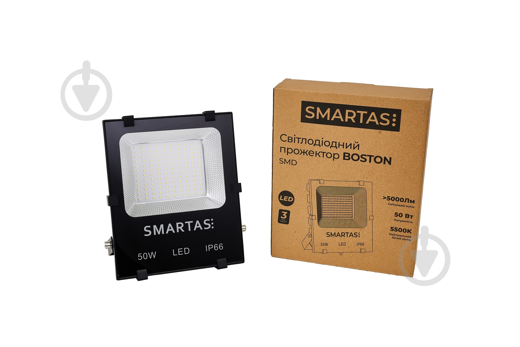 Прожектор светодиодный Smartas Boston 50 Вт IP66 черный BN3-32050W-255-19F1 - фото 4 Прожектор светодиодный Smartas Boston 50 Вт IP66 черный BN3-32050W-255-19F1 - фото 4
