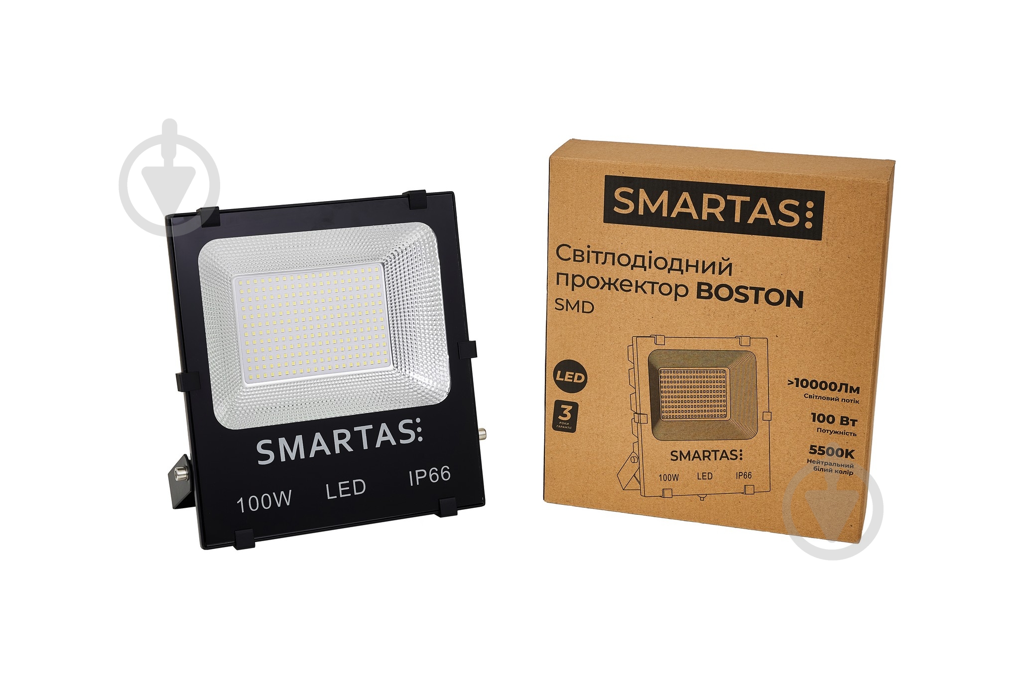 Прожектор светодиодный Smartas Boston 100 Вт IP66 черный BN3-320100W-255-19F1 - фото 4 Прожектор светодиодный Smartas Boston 100 Вт IP66 черный BN3-320100W-255-19F1 - фото 4