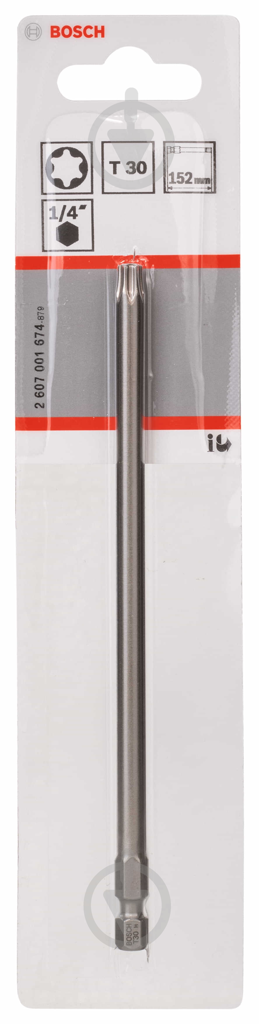 Біта Bosch Extra Hard 152 мм T30 1 шт. 2607001674 - фото 2