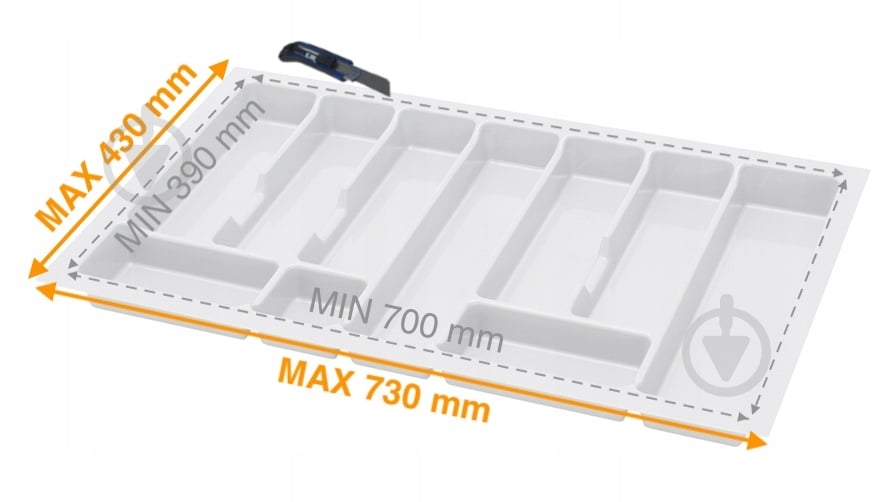 Лоток для столовых приборов Rejs UNI 730x430x45 мм фасад 800 мм пластиковый белый ТЕ13.2505.05.013 - фото 2 Лоток для столовых приборов Rejs UNI 730x430x45 мм фасад 800 мм пластиковый белый ТЕ13.2505.05.013 - фото 2