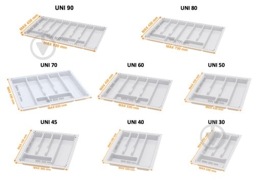 Лоток для столовых приборов Rejs UNI 730x430x45 мм фасад 800 мм пластиковый белый ТЕ13.2505.05.013 - фото 5 Лоток для столовых приборов Rejs UNI 730x430x45 мм фасад 800 мм пластиковый белый ТЕ13.2505.05.013 - фото 5