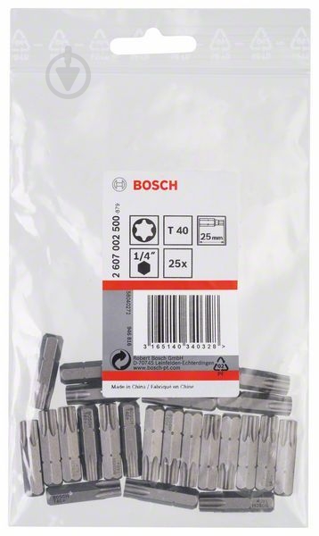 Набір біт Bosch Extra Hard 25 мм Т40 25 шт. 2607002500 - фото 2