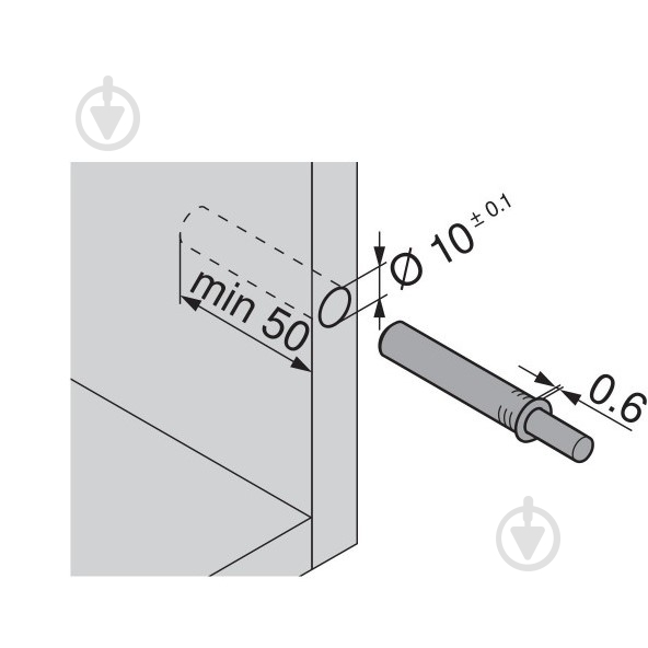 Выталкиватель Blum TIP-ON 50 мм с магнитом белый "Шолк" для фасадов с системой открывания без ручек 956.1002.SW Push open - фото 2 Выталкиватель Blum TIP-ON 50 мм с магнитом белый "Шолк" для фасадов с системой открывания без ручек 956.1002.SW Push open - фото 2