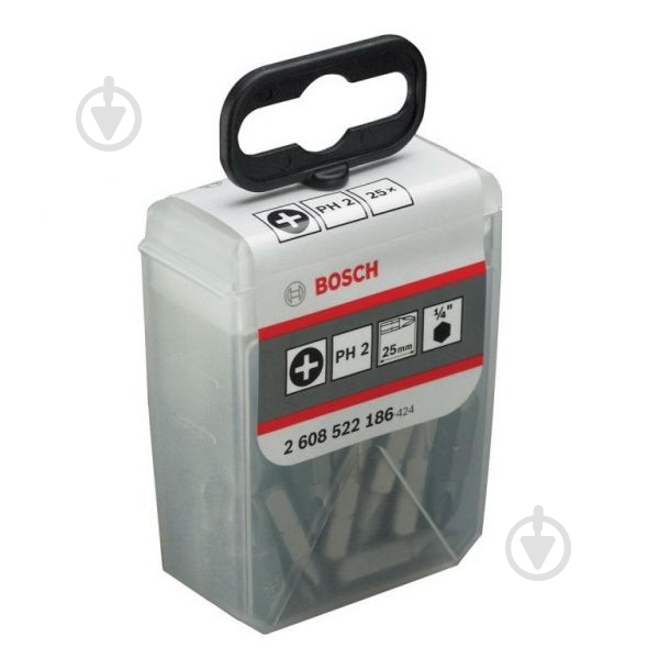 Набор бит Bosch Extra Hard 25 мм PH2 25 шт. 2608522186 - фото 2
