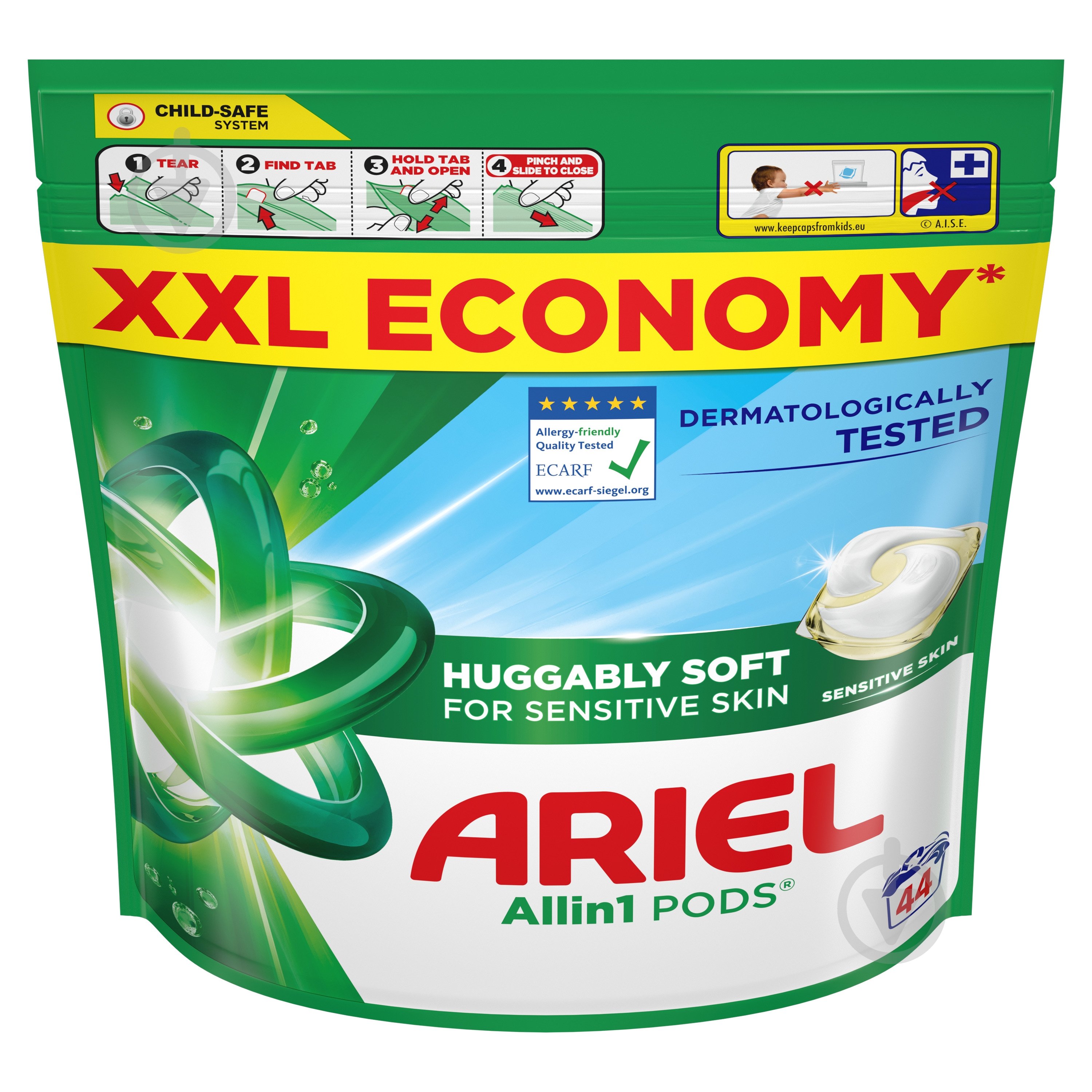 Капсулы для машинной стирки Ariel Все-в-1 Для чувствительной кожи 44 шт. - фото 2