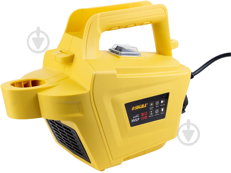 Краскораспылитель Sigma электрический HVLP 800Вт Ø1.8/2.6мм 900мл/мин н/б 800мл 6816051 - фото 4