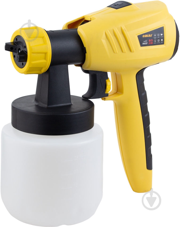 Краскораспылитель Sigma электрический HVLP 800Вт Ø1.8/2.6мм 900мл/мин н/б 800мл 6816051 - фото 2