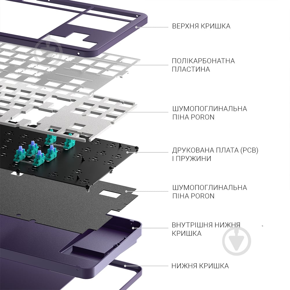 Клавіатура ігрова Dark Project ALU87 (DPKB_VIOLET_87_ANSI_UA) - фото 10