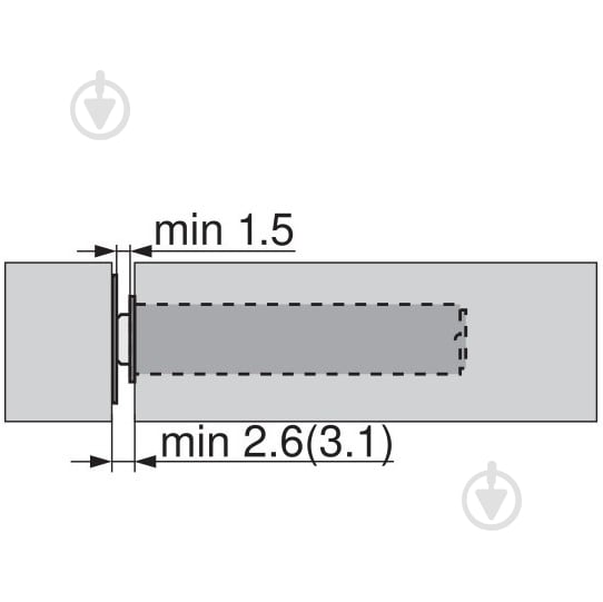 Выталкиватель Blum TIP-ON 50 мм с магнитом платиново-серый для фасадов с системой открывания без ручек 956.1002.PG Push open - фото 3